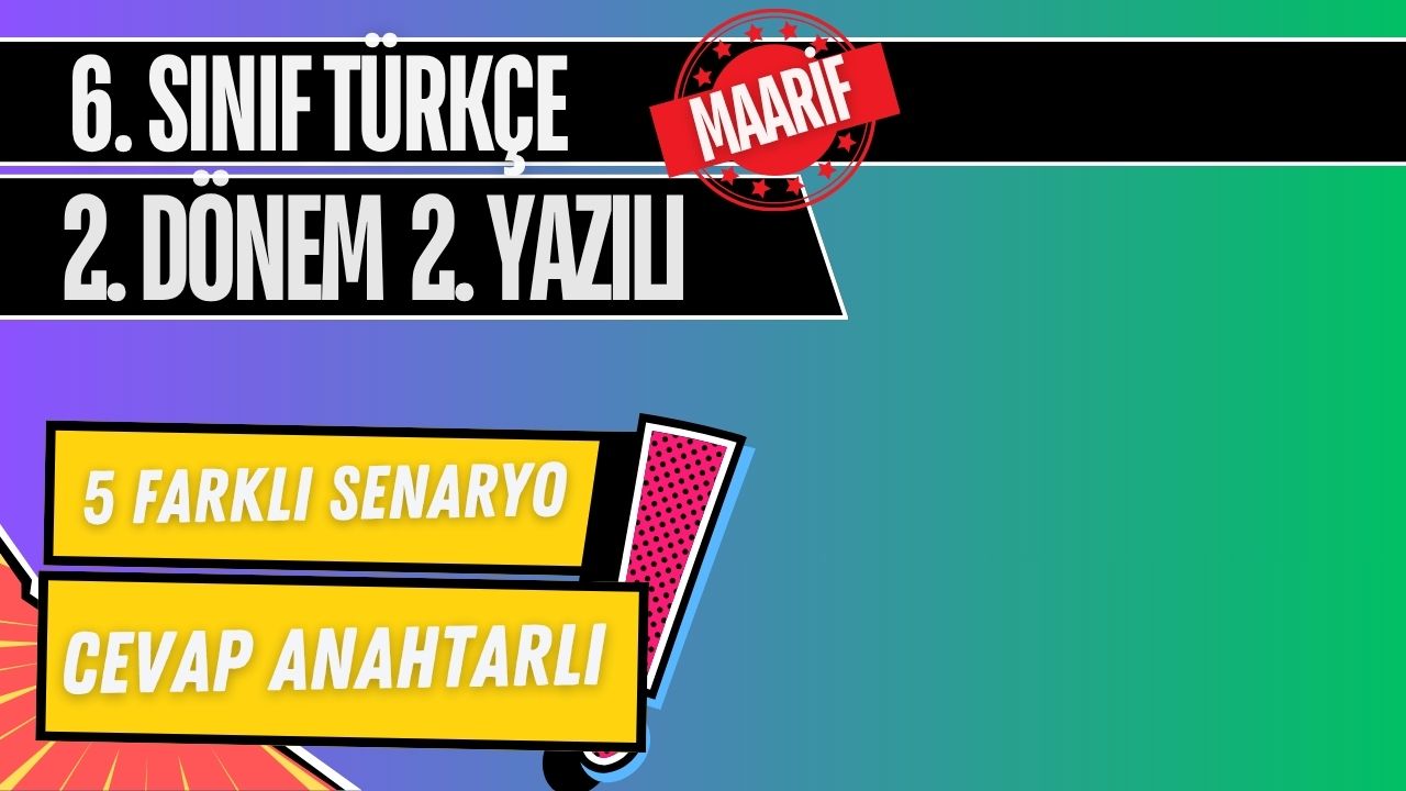 6. Sınıf Türkçe 2. Dönem 2. Yazılı PDF 2025-2026