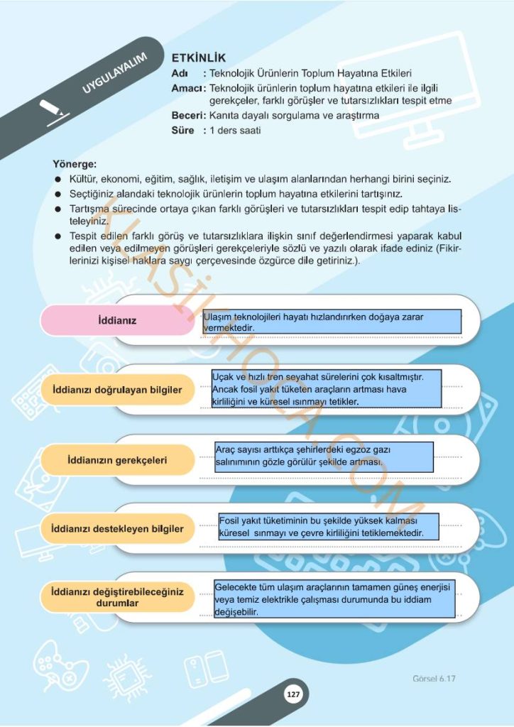5. Sınıf Sosyal Bilgiler Kitabı 2. Kitap Sayfa 120-121-122-123-124-125-126-127-128-129 Cevapları