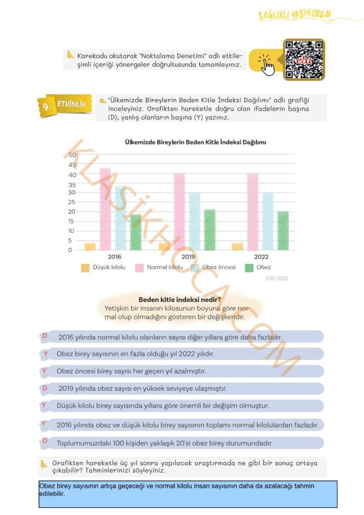 Obezite Metni Cevapları - 5. Sınıf Türkçe 2. Kitap