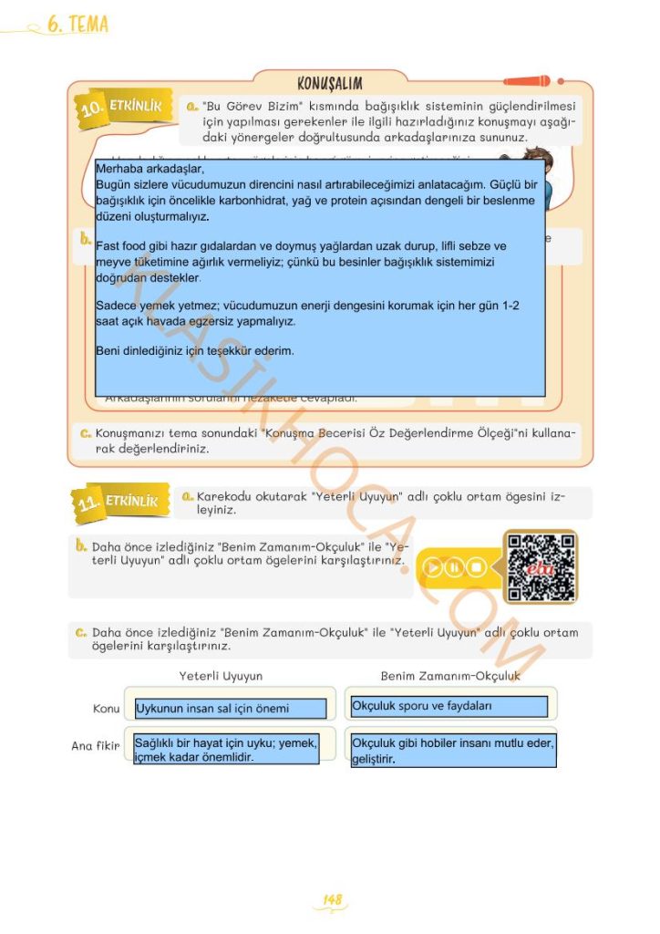 Obezite Metni Cevapları - 5. Sınıf Türkçe 2. Kitap