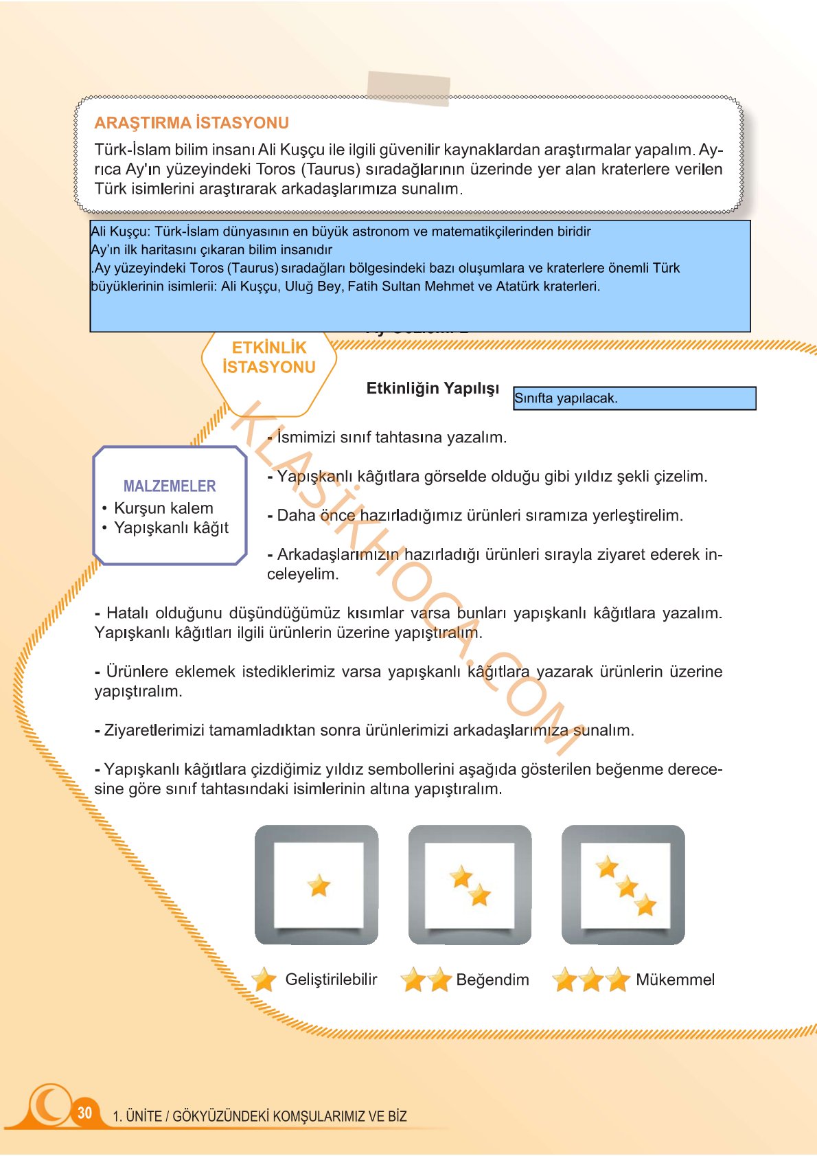 5. Sınıf Fen Bilimleri Kitabı 1. Kitap Sayfa 30 Cevapları