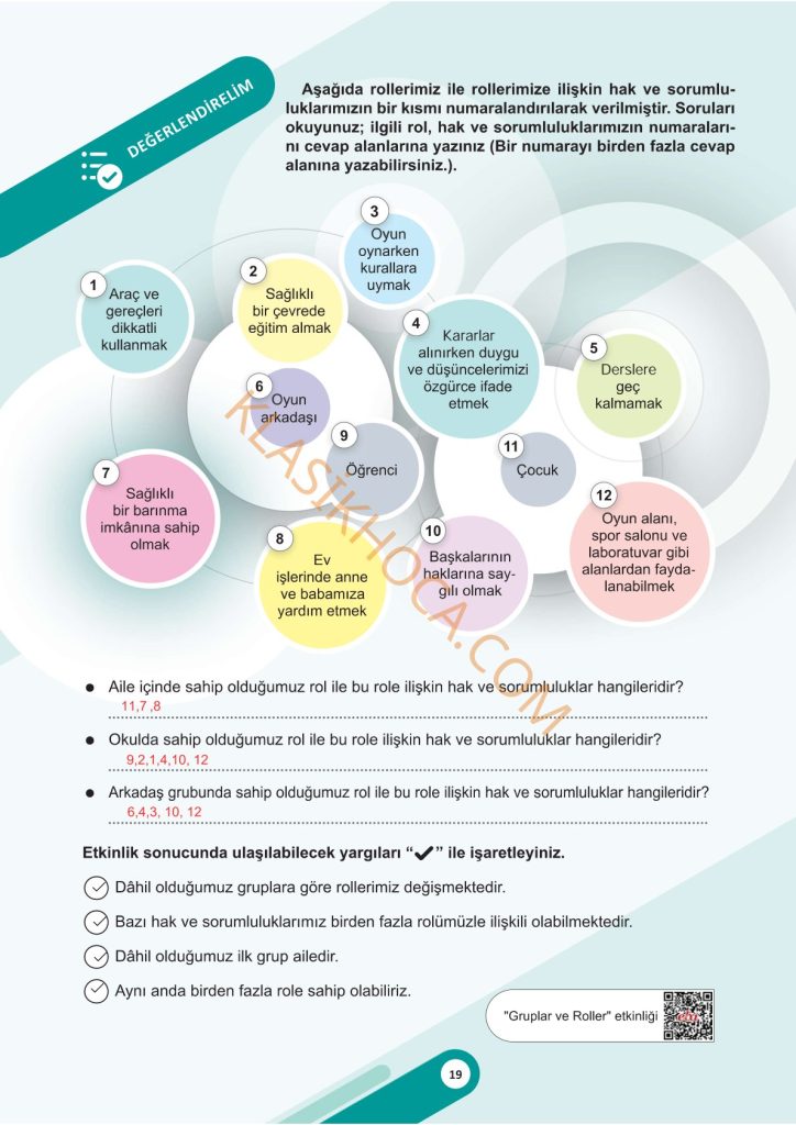 5. Sınıf Sosyal Bilgiler Kitabı Sayfa 12-13-14-15-16-17-18-19 Cevapları 1. Kitap