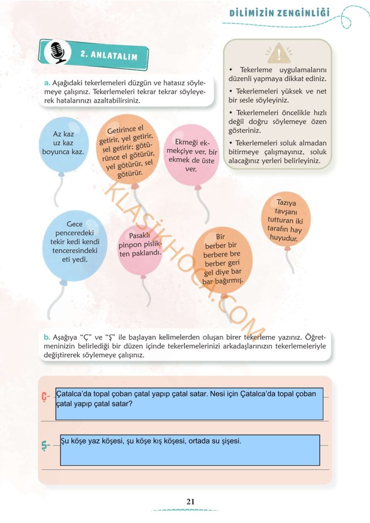 Bir Kelime Seyyahı Metni Cevapları 6. Sınıf Türkçe