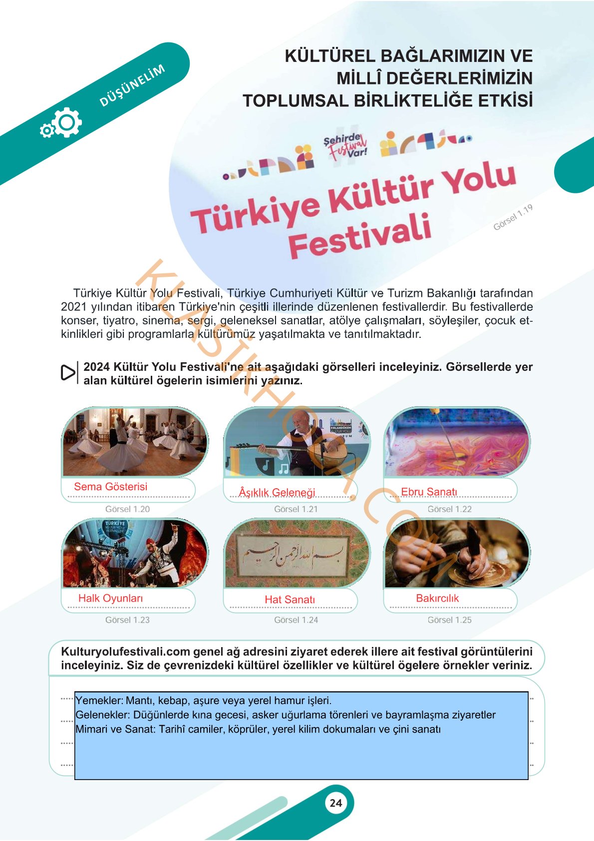 6. Sınıf Sosyal Bilgiler Kitabı Sayfa 24-25-26-27-28-29-30-31-32-33-34-35-36-37 Cevapları 1. Kitap