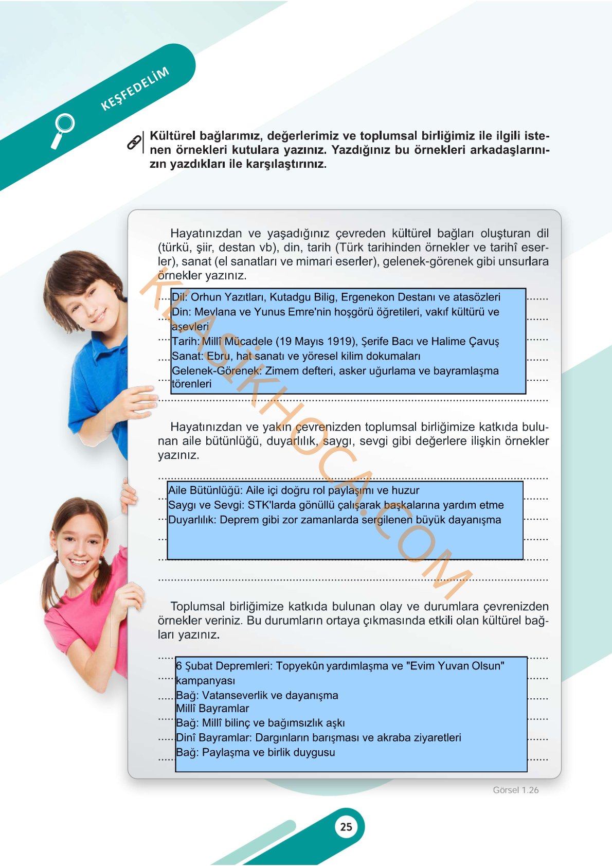 6. Sınıf Sosyal Bilgiler Kitabı 1. Kitap Sayfa 25 Cevapları