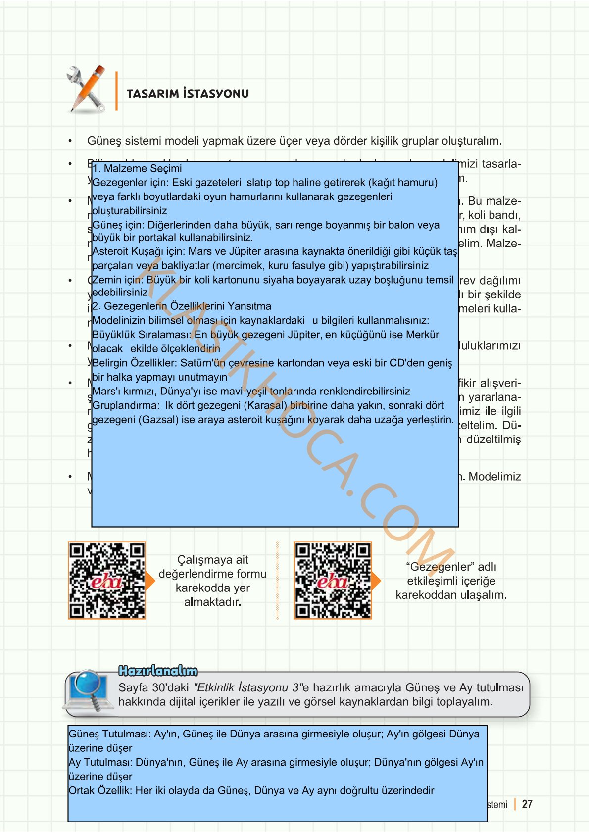 6. Sınıf Fen Bilimleri Kitabı 1. Kitap Sayfa 27 Cevapları