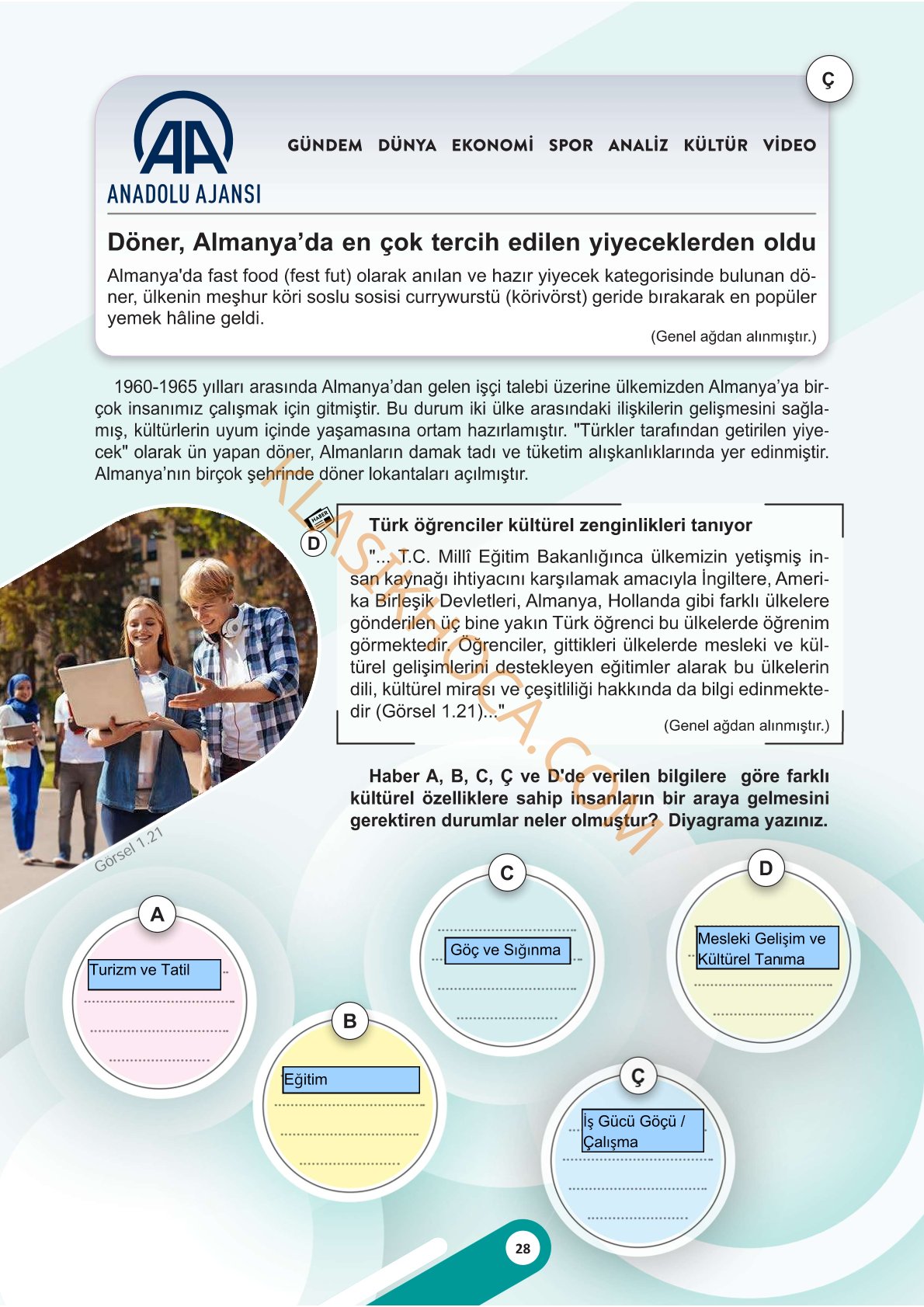 5. Sınıf Sosyal Bilgiler Kitabı Sayfa 28-29-30-31-32-33 Cevapları 1. Kitap