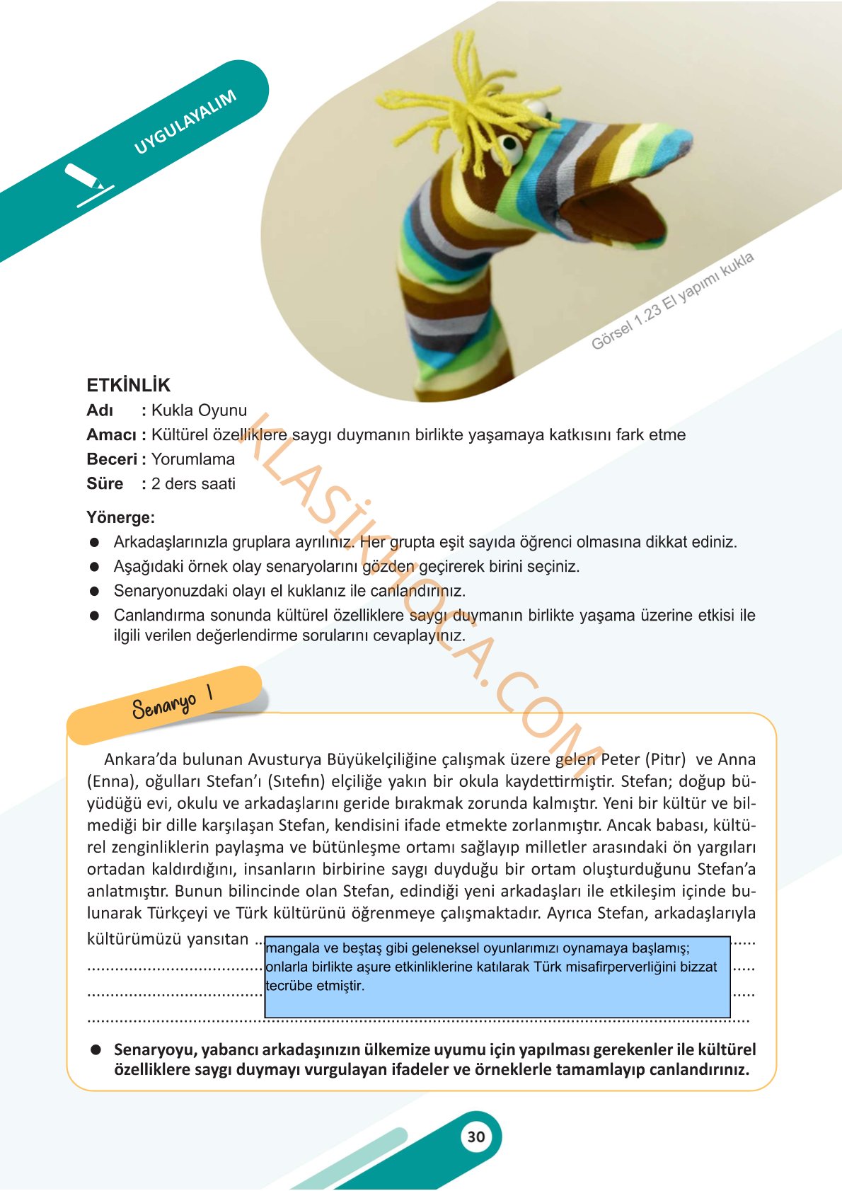 5. Sınıf Sosyal Bilgiler Kitabı 1. Kitap Sayfa 30 Cevapları