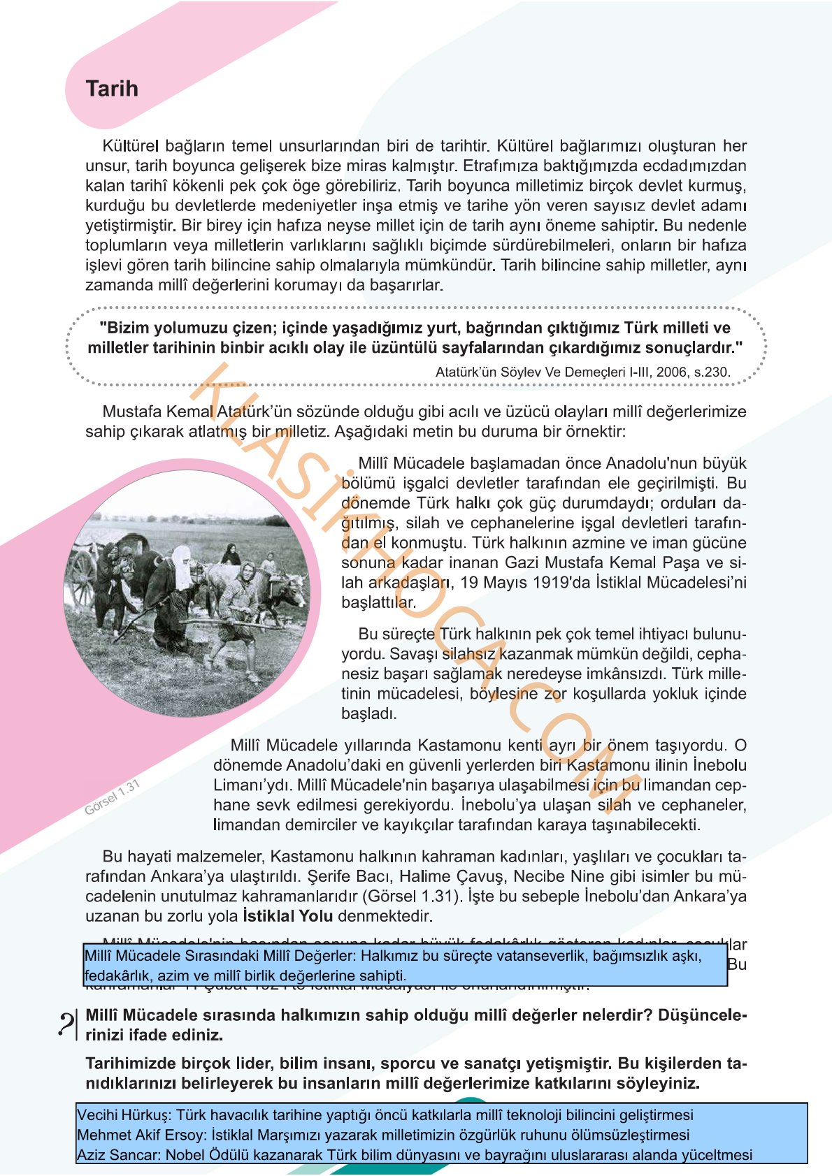 6. Sınıf Sosyal Bilgiler Kitabı 1. Kitap Sayfa 30 Cevapları