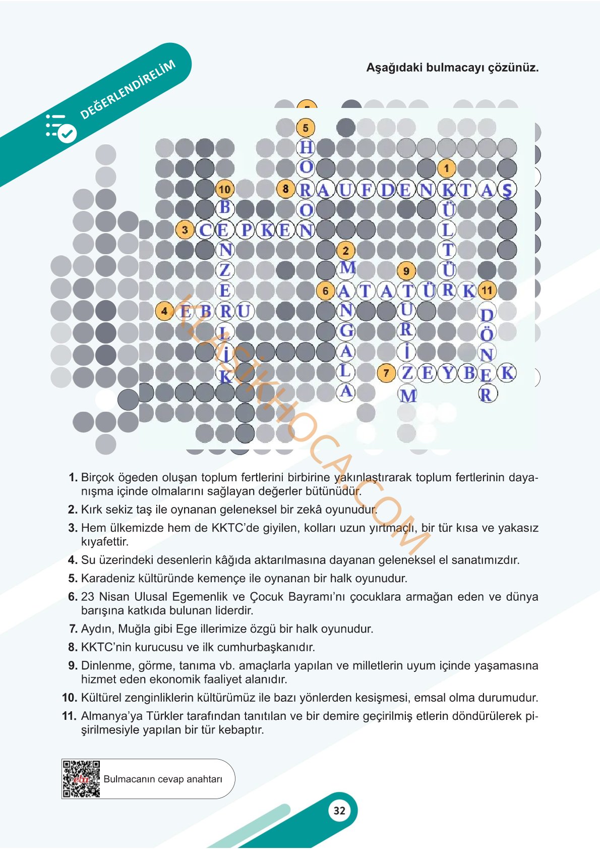 5. Sınıf Sosyal Bilgiler Kitabı 1. Kitap Sayfa 32 Cevapları