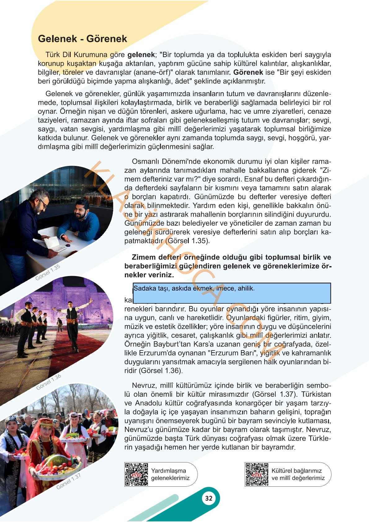 6. Sınıf Sosyal Bilgiler Kitabı 1. Kitap Sayfa 32 Cevapları