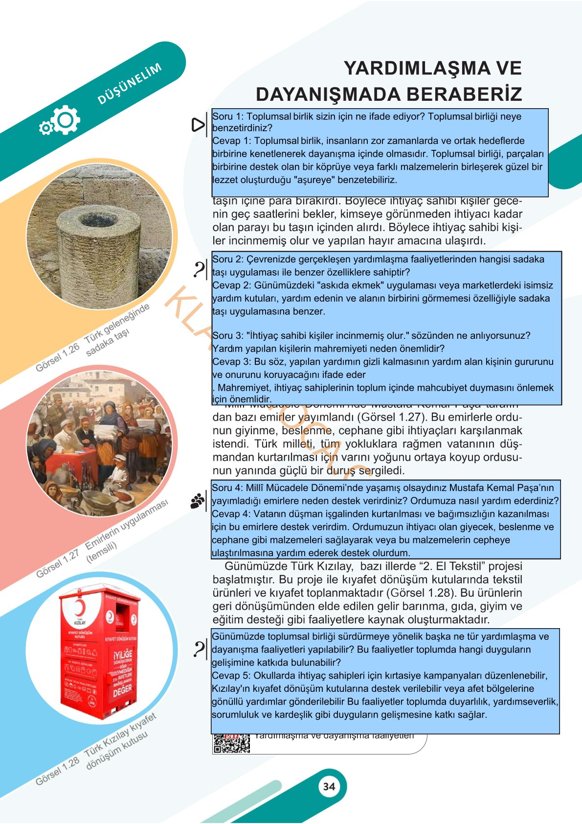 5. Sınıf Sosyal Bilgiler Kitabı Sayfa 34-35-36-37 Cevapları 1. Kitap