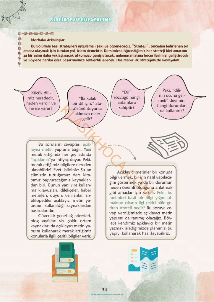 6. Sınıf Türkçe Kitabı Sayfa 34-35-36-37-38-39-40-41 Cevapları 1. Kitap