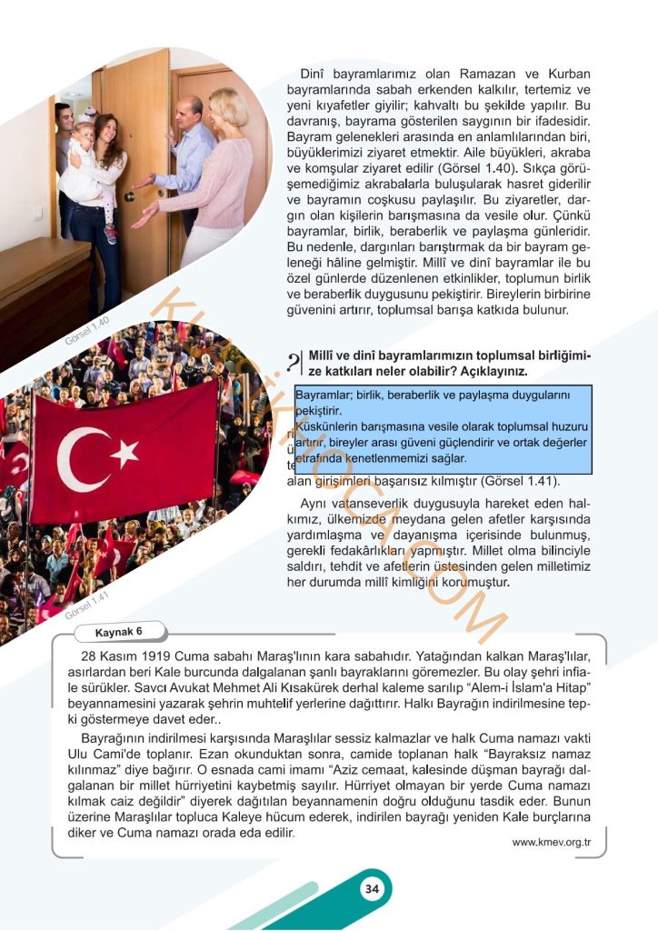 6. Sınıf Sosyal Bilgiler Kitabı Sayfa 24-25-26-27-28-29-30-31-32-33-34-35-36-37 Cevapları 1. Kitap
