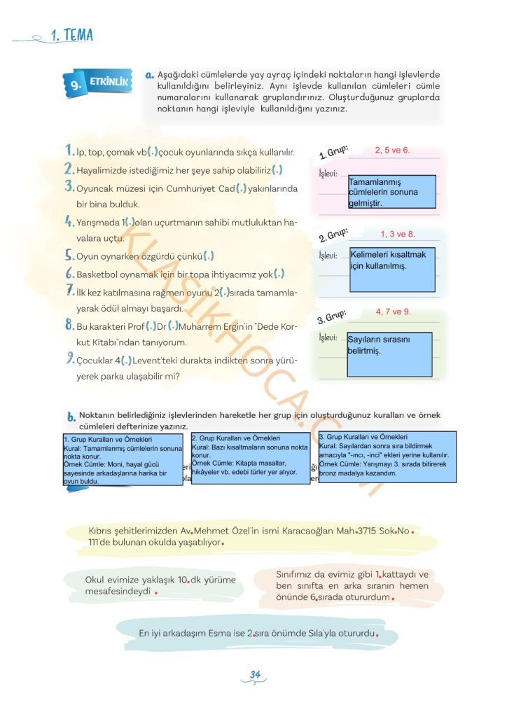 5. Sınıf Türkçe Kitabı Sayfa 26-27-28-29-30-31-32-33-34-35-36 Cevapları 1. Kitap