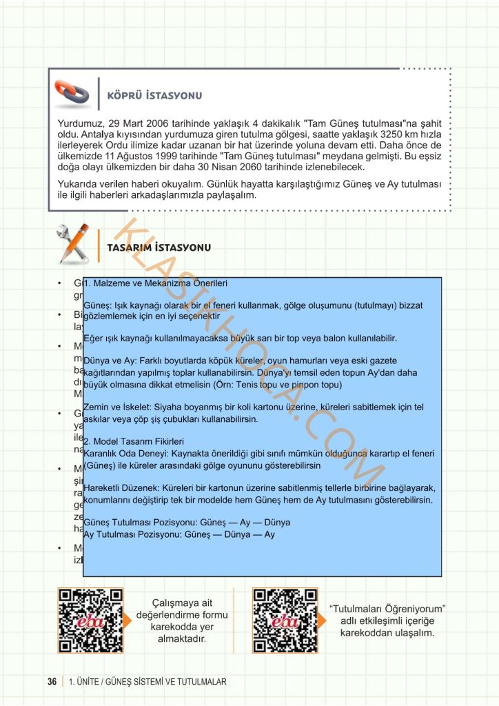 6. Sınıf Fen Bilimleri Kitabı 1. Kitap Sayfa 30-31-32-33-34-35-36-37 Cevapları
