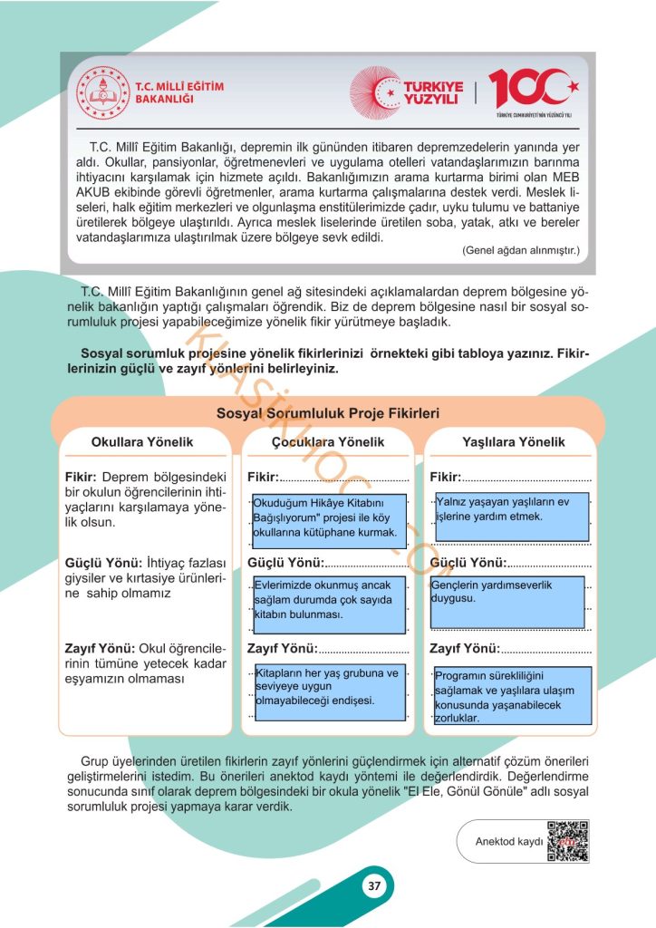 5. Sınıf Sosyal Bilgiler Kitabı Sayfa 34-35-36-37 Cevapları 1. Kitap