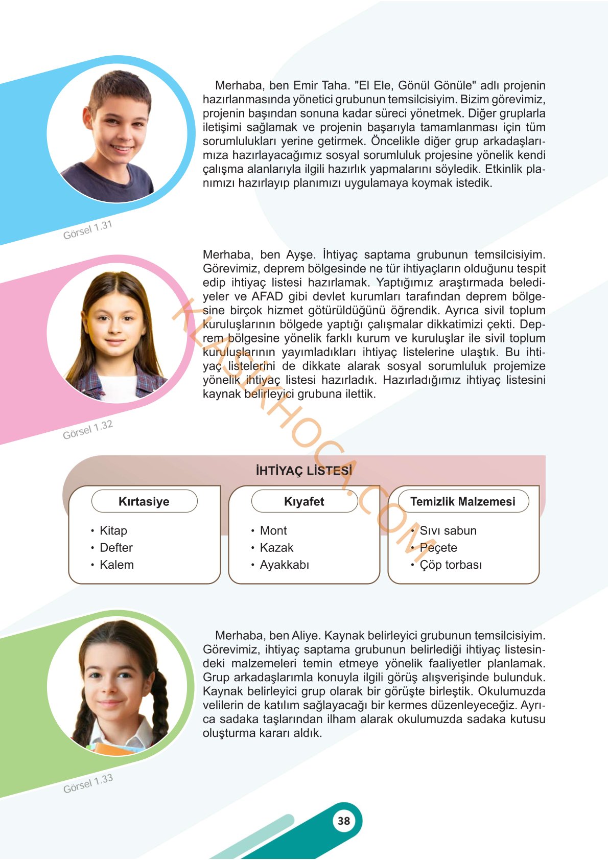 5. Sınıf Sosyal Bilgiler Kitabı 1. Kitap Sayfa 38 Cevapları
