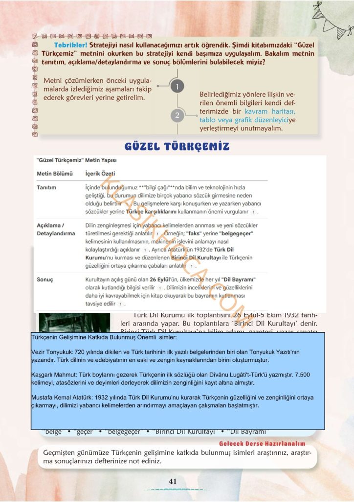 6. Sınıf Türkçe Kitabı Sayfa 34-35-36-37-38-39-40-41 Cevapları 1. Kitap