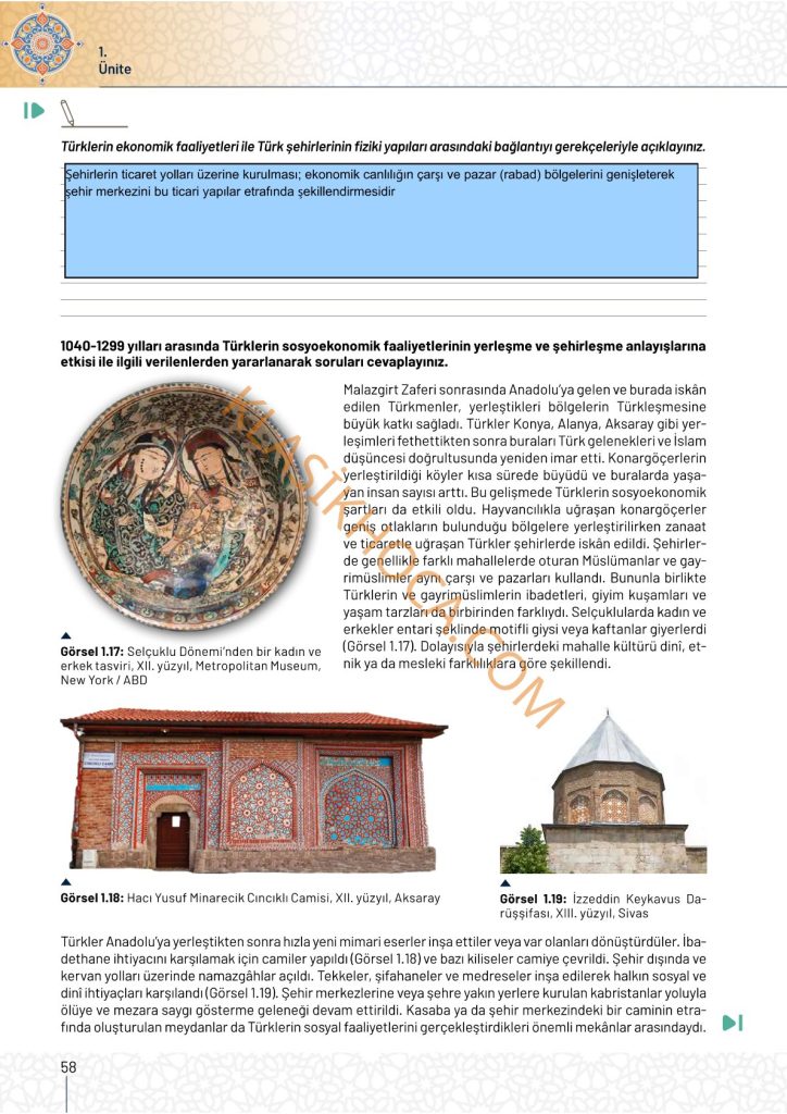10. Sınıf Tarih Kitabı Sayfa 56-57-58-59-60-61-62-63 Cevapları