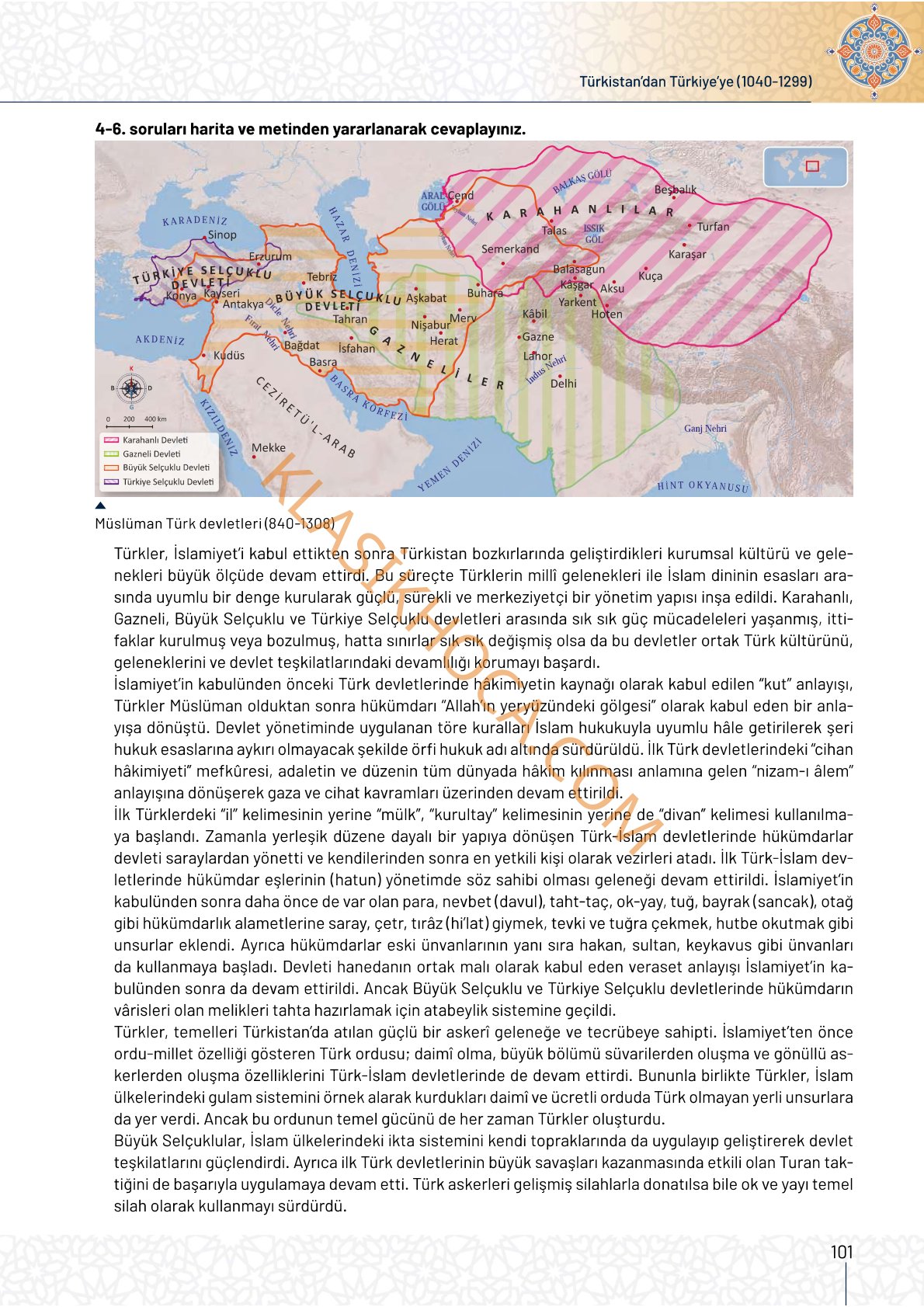 10. Sınıf Tarih Kitabı Sayfa 100-101-102-103-104-105-106-107 Cevapları