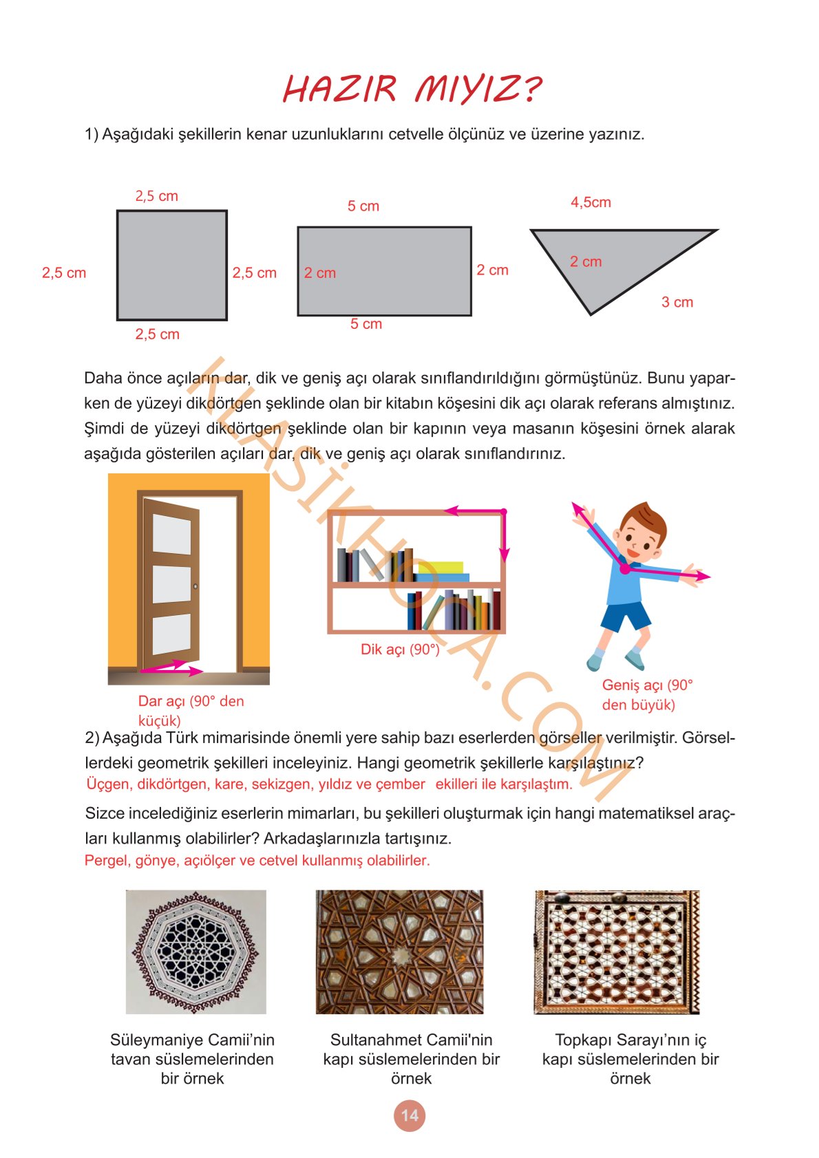 5. Sınıf Matematik Kitabı 1. Kitap Sayfa 14 Cevapları