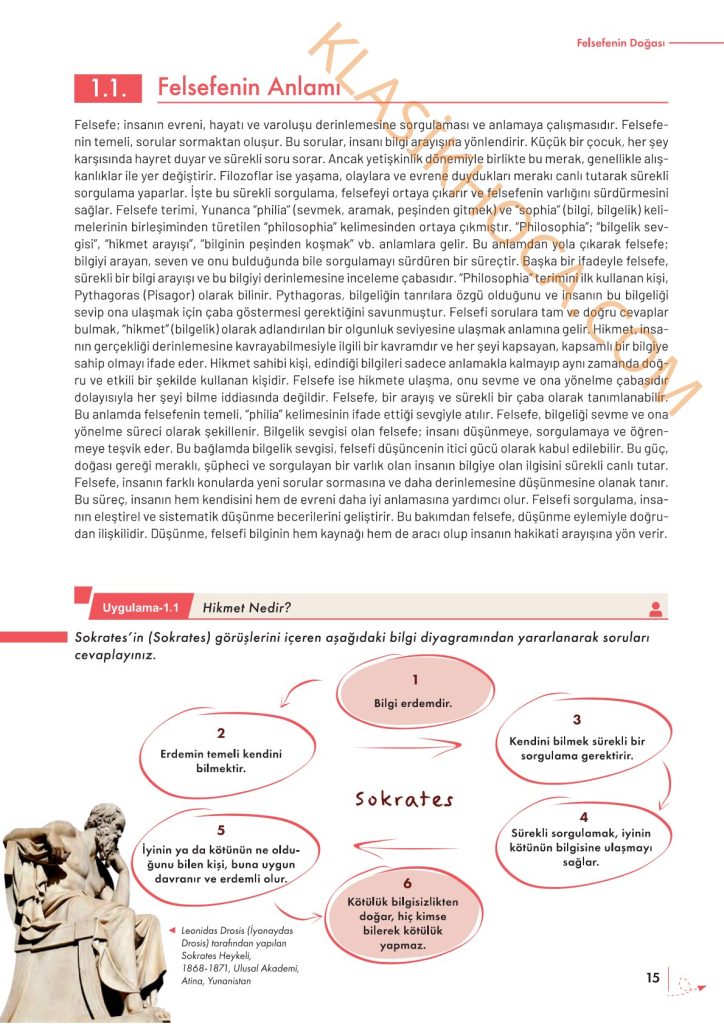 10. Sınıf Felsefe Kitabı Sayfa 13-14-15-16-17-18-19 Cevapları