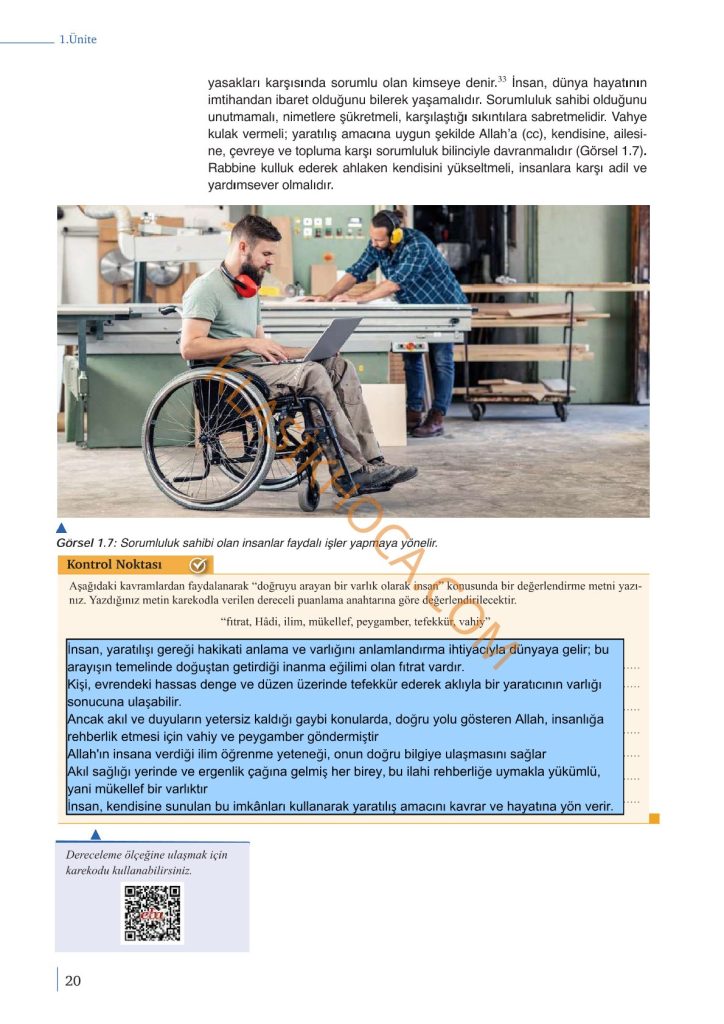 9. Sınıf Din Kültürü Kitabı Sayfa 16-17-18-19-20 Cevapları