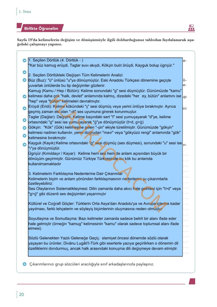 10. Sınıf Edebiyat Kitabı Sayfa 16-17-18-19-20-21-22-23-24 Cevapları