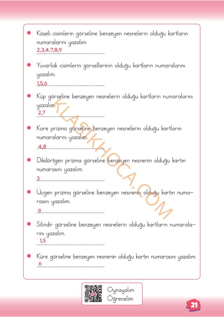 2. Sınıf Matematik Kitabı Sayfa 12-13-14-15-16-17-18-19-20-21 Cevapları 1. Kitap