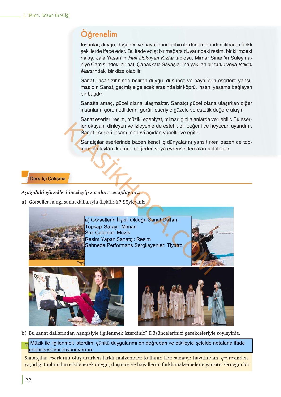 9. Sınıf Edebiyat Kitabı Sayfa 22 Cevapları