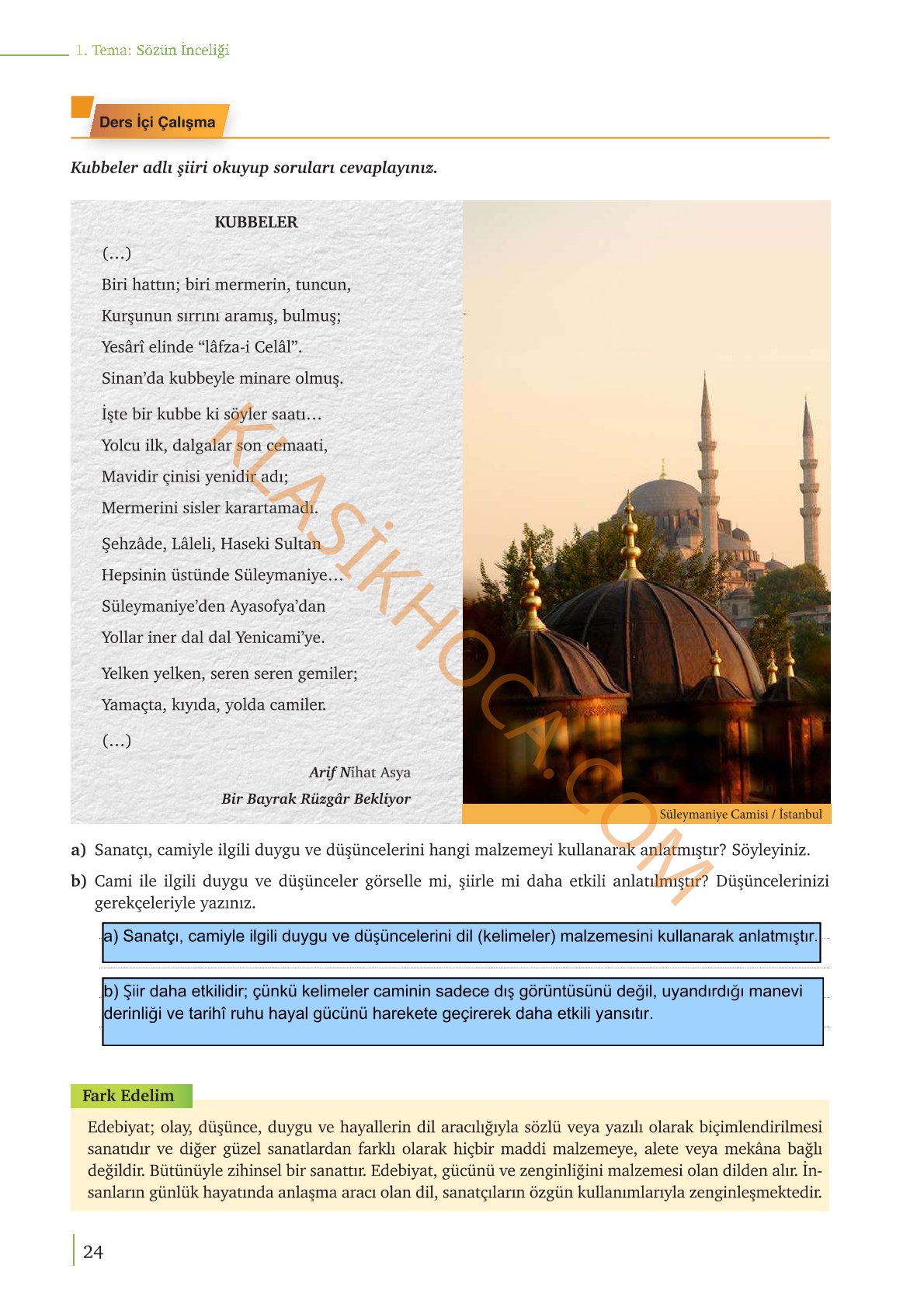 9. Sınıf Edebiyat Kitabı Sayfa 24 Cevapları