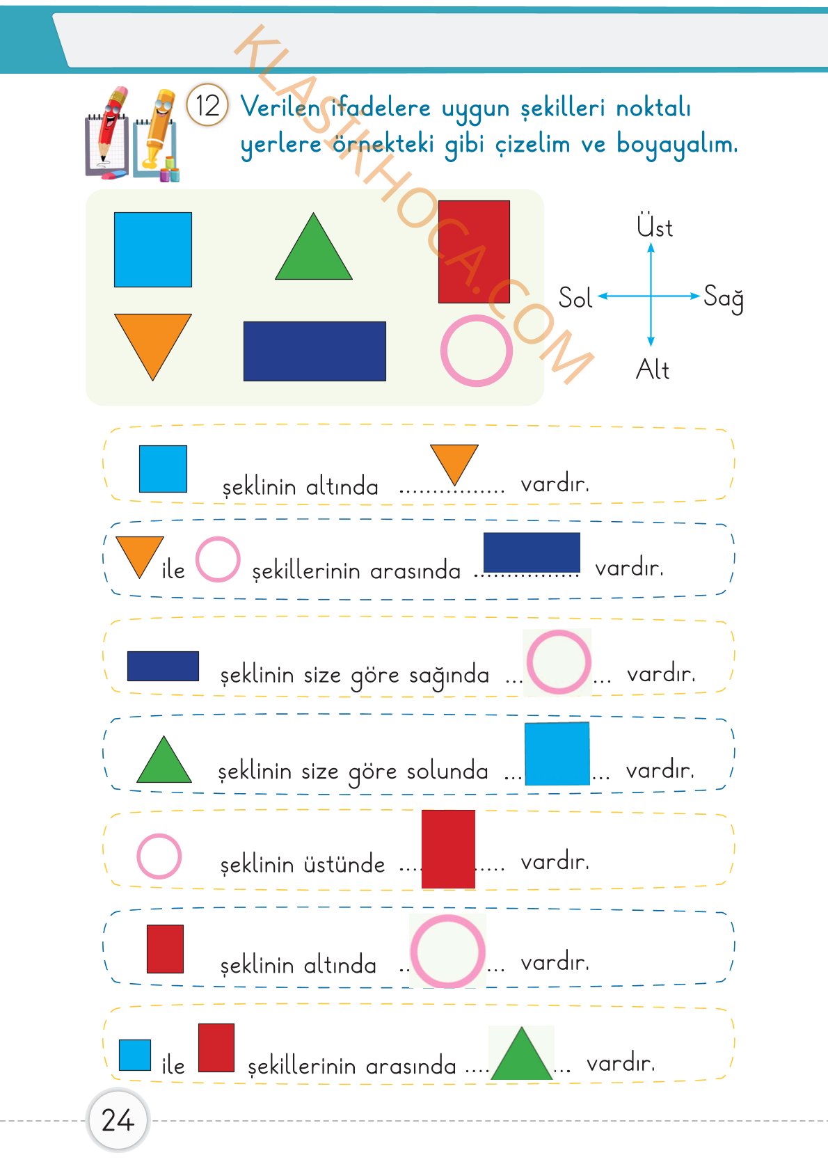 1. Sınıf Matematik Kitabı 1. Kitap Sayfa 24 Cevapları