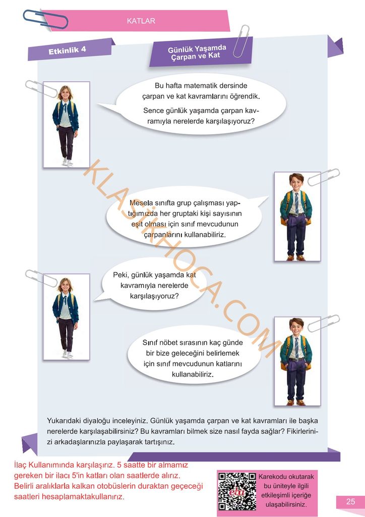 6. Sınıf Matematik Kitabı Sayfa 21-22-23-24-25-26 Cevapları 1. Kitap