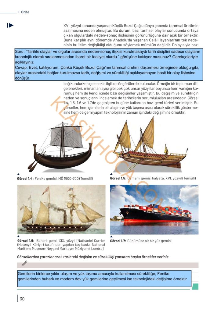 9. Sınıf Tarih Kitabı Sayfa 28-29-30-31 Cevapları