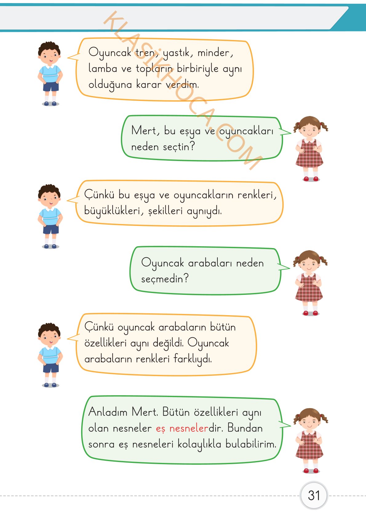 1. Sınıf Matematik Kitabı 1. Kitap Sayfa 31 Cevapları
