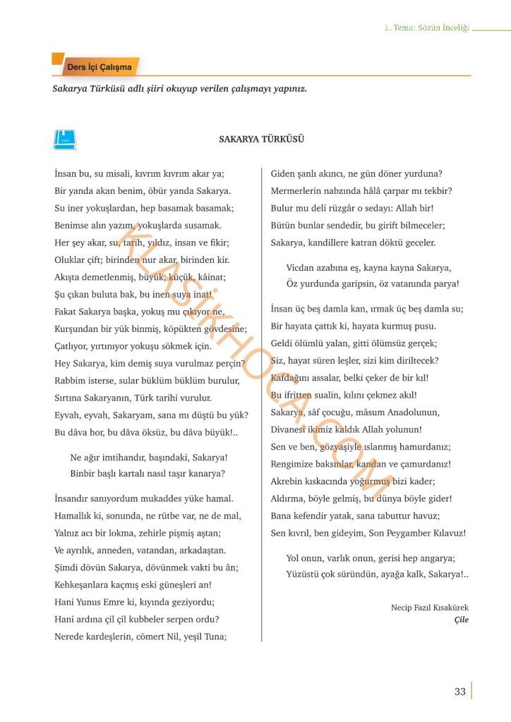 9. Sınıf Edebiyat Kitabı Sayfa 28-29-30-31-32-33-34-35-36-37 Cevapları