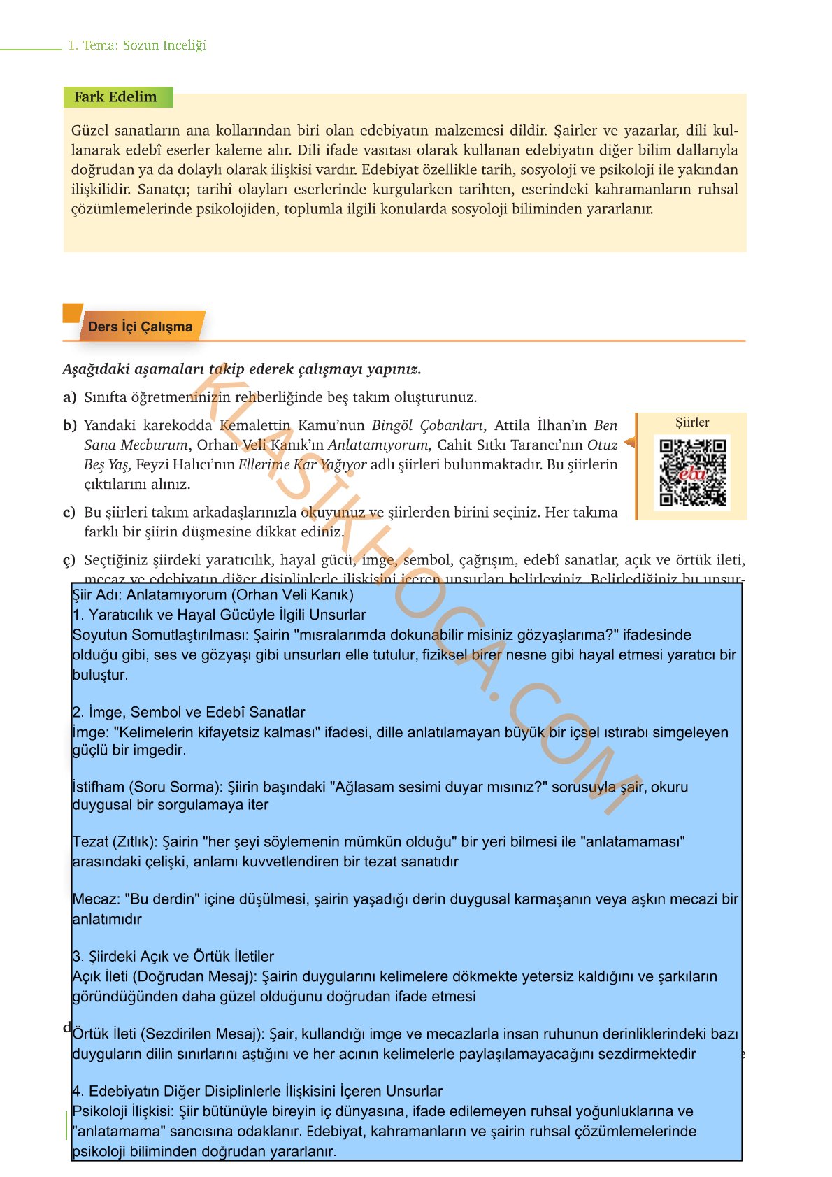 9. Sınıf Edebiyat Kitabı Sayfa 36 Cevapları