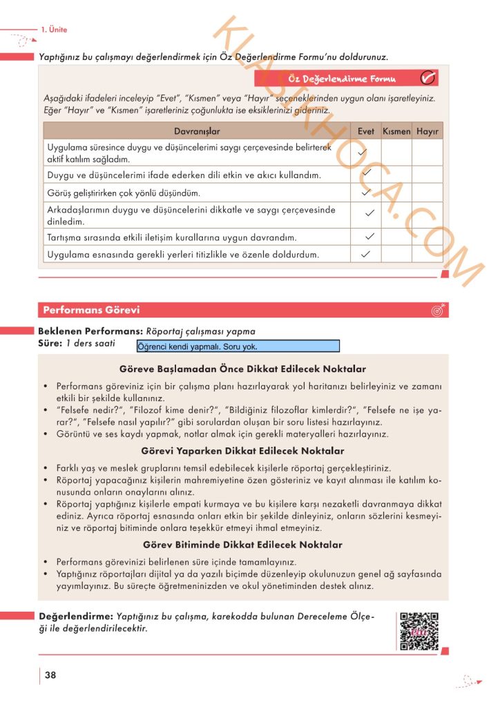 10. Sınıf Felsefe Kitabı Sayfa 35-36-37-38-39 Cevapları