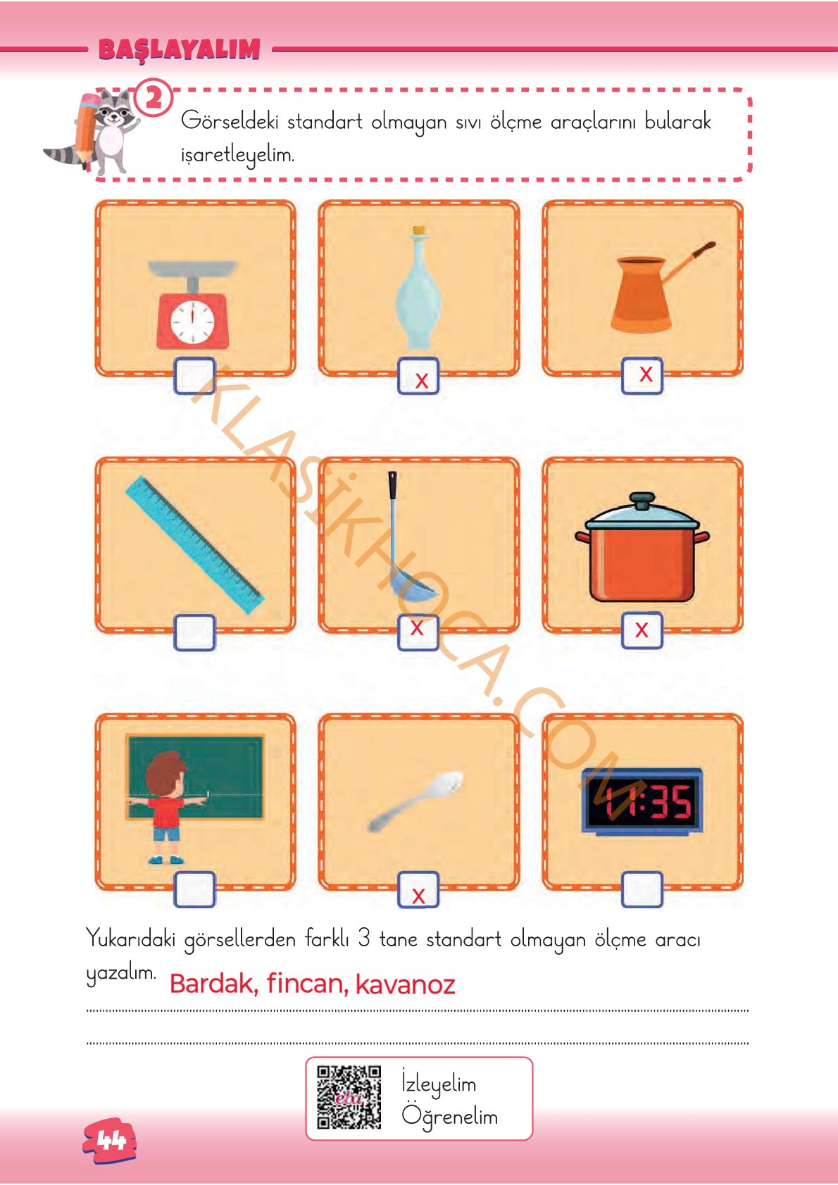 2. Sınıf Matematik Kitabı 1. Kitap Sayfa 44 Cevapları