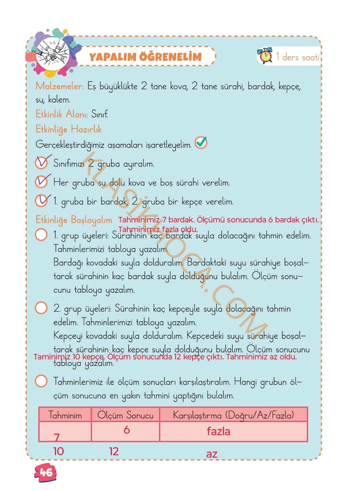 2. Sınıf Matematik Kitabı 1. Kitap Sayfa 46 Cevapları