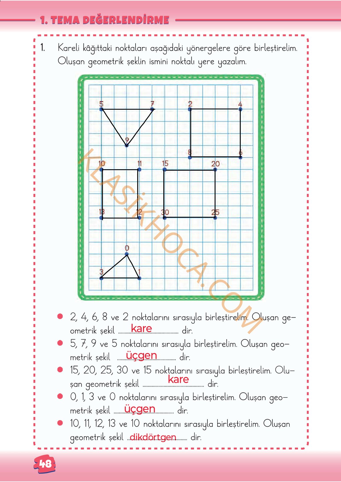 2. Sınıf Matematik Kitabı 1. Kitap Sayfa 48 Cevapları
