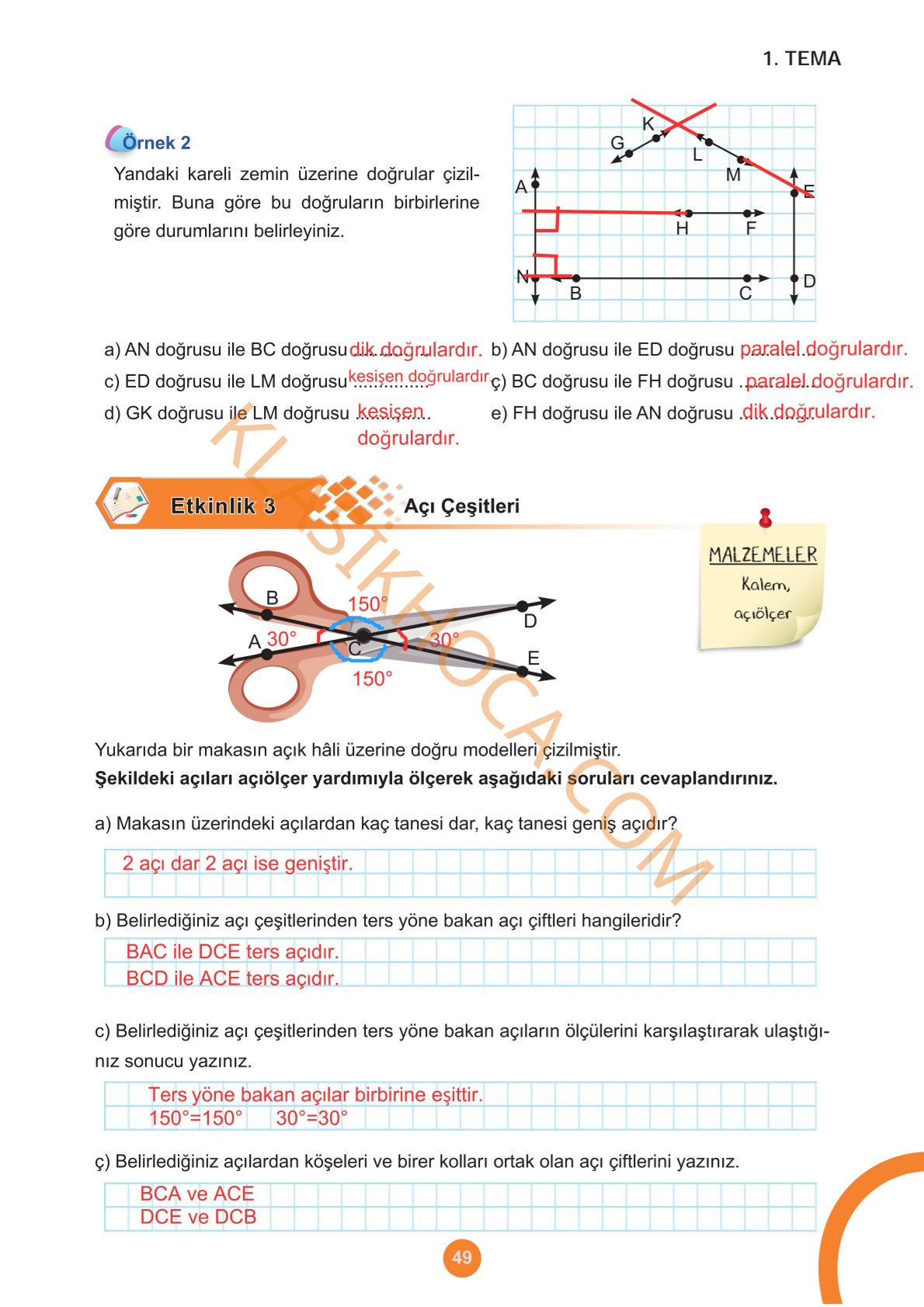 5. Sınıf Matematik Kitabı 1. Kitap Sayfa 49 Cevapları