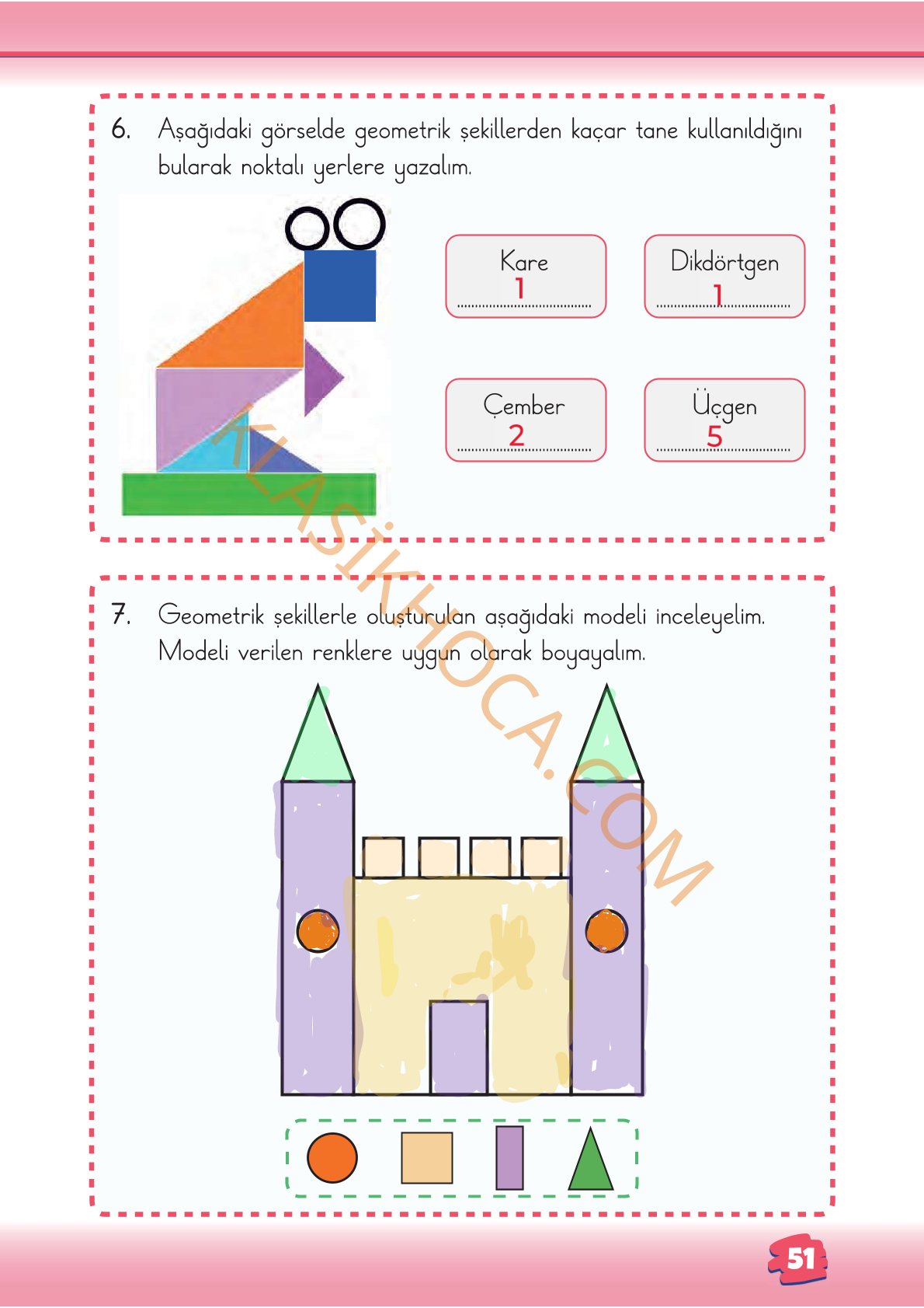 2. Sınıf Matematik Kitabı 1. Kitap Sayfa 51 Cevapları