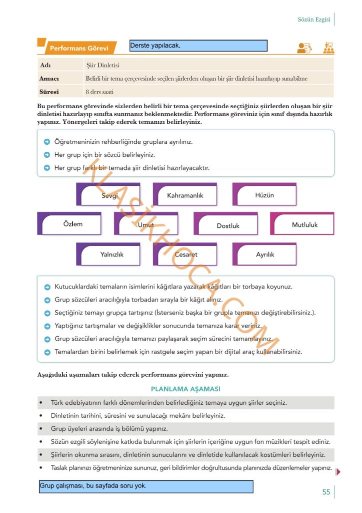 10. Sınıf Edebiyat Kitabı Sayfa 54-55-56-57 Cevapları