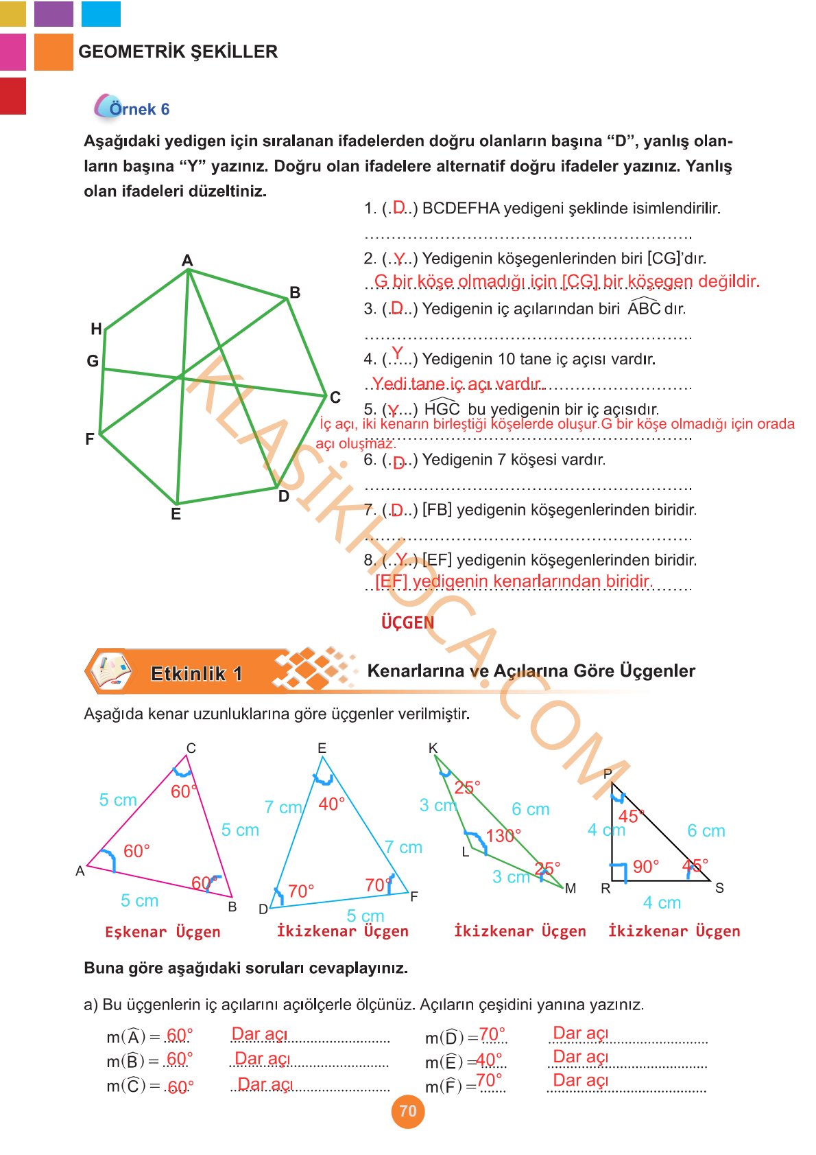 5. Sınıf Matematik Kitabı 1. Kitap Sayfa 70 Cevapları 5. Sınıf Matematik Kitabı 1. Kitap Sayfa 70 Cevapları