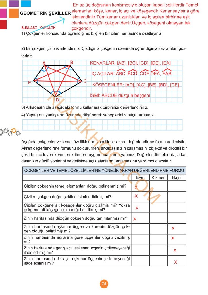 5. Sınıf Matematik Kitabı Sayfa 70-71-72-73-74-75-76 Cevapları 1. Kitap
