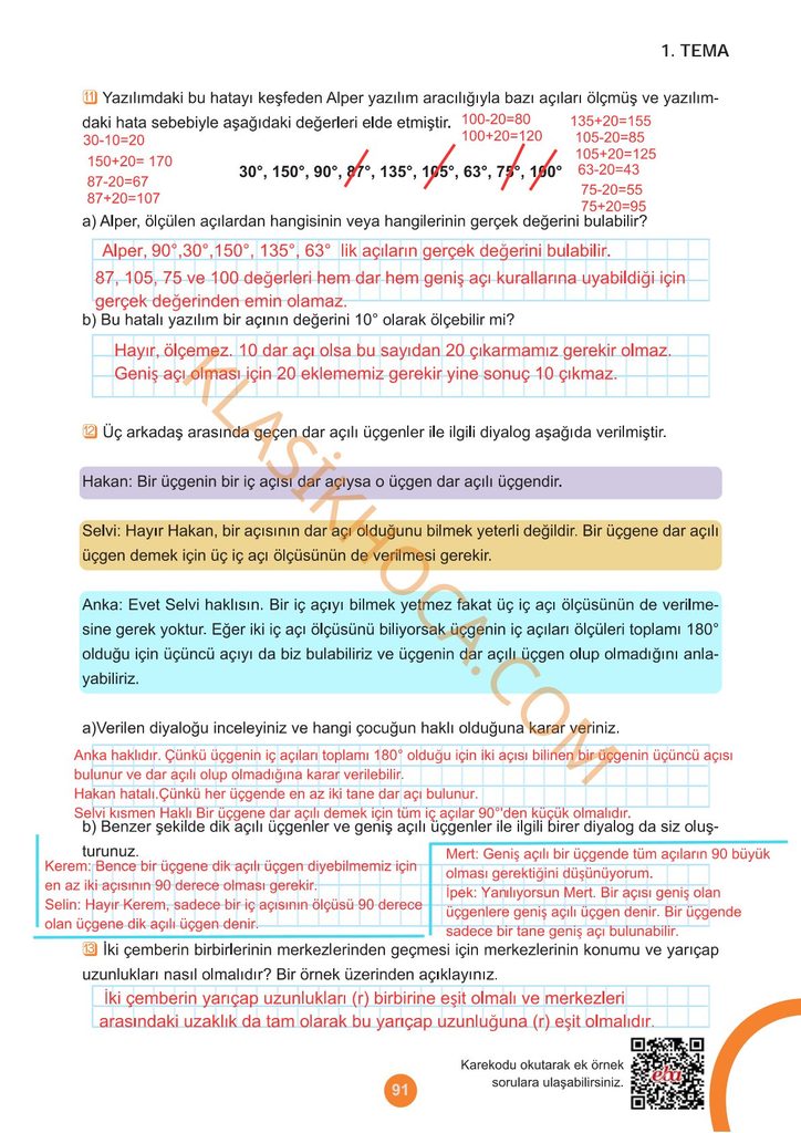 5. Sınıf Matematik Kitabı Sayfa 86-87-88-89-90-91 Cevapları 1. Kitap