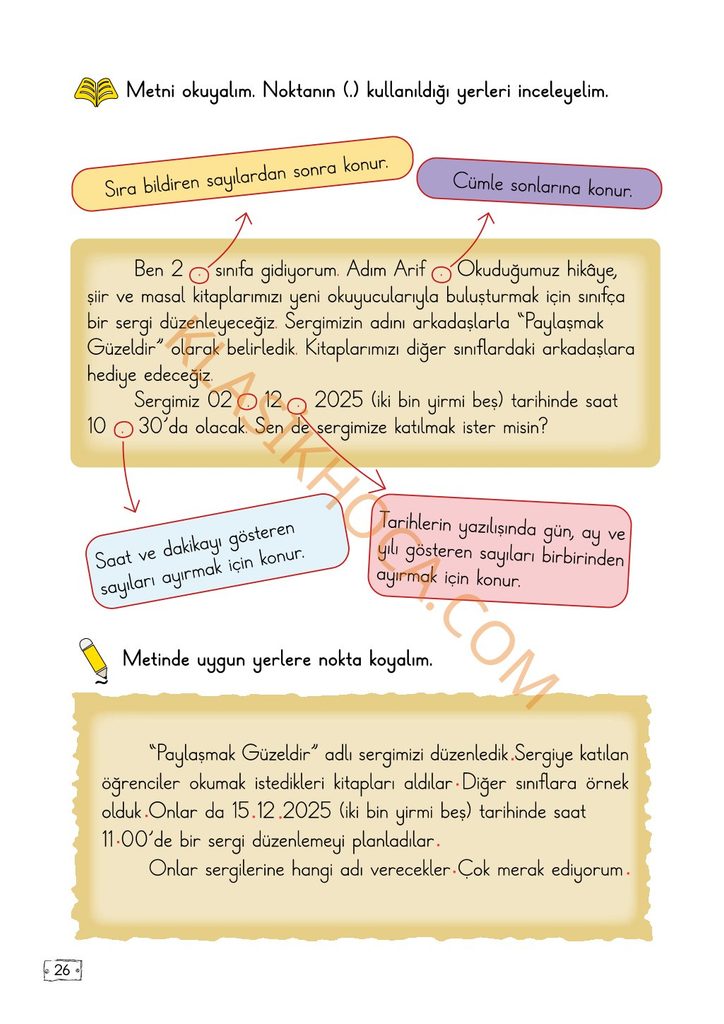 2. Sınıf Türkçe Kitabı Sayfa 19-20-21-22-23-24-25-26 Cevapları 1. Kitap