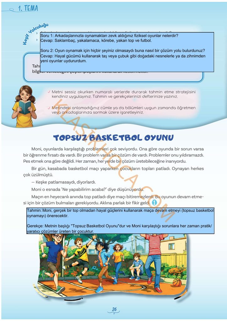 5. Sınıf Türkçe Kitabı Sayfa 26 Cevapları 1. Kitap 